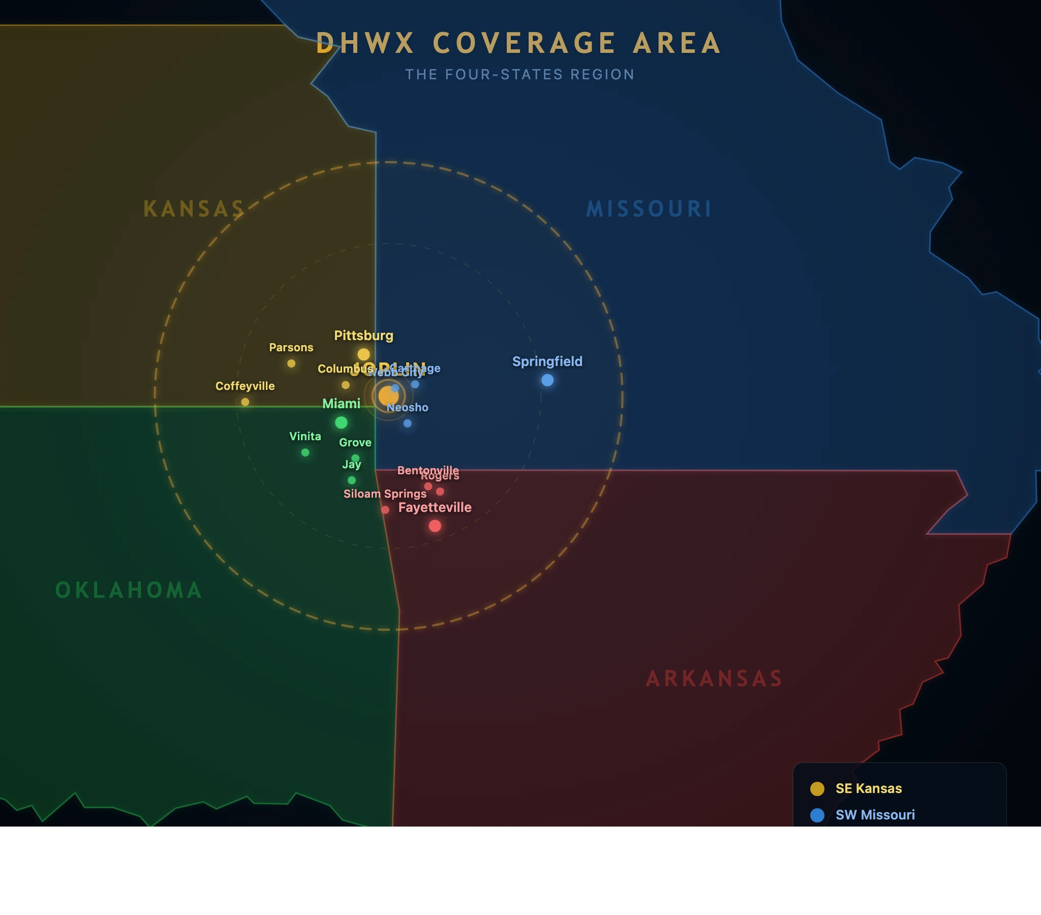 DHWX 4-state coverage area